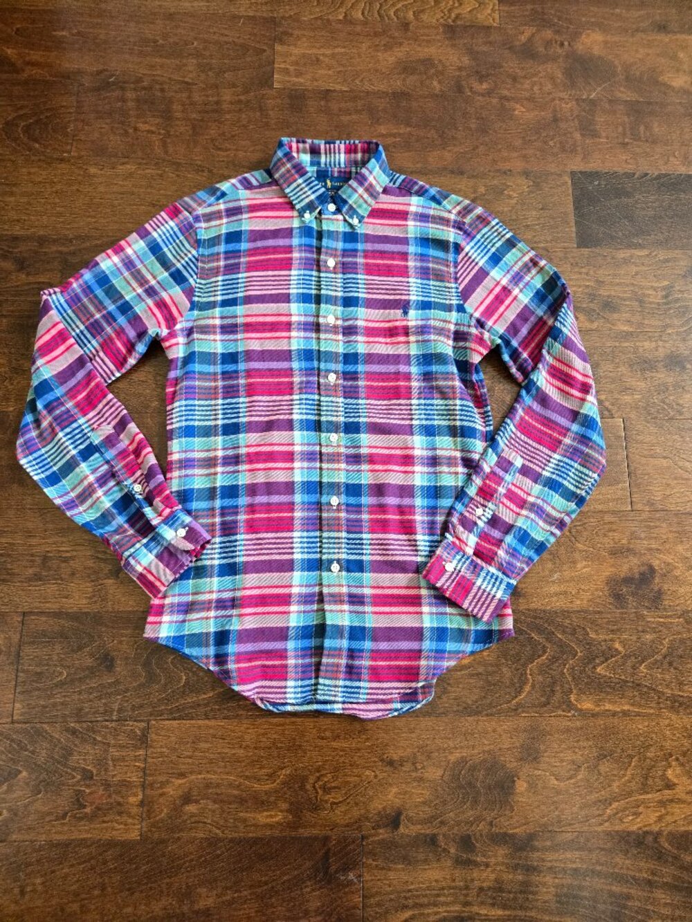 Men's Polo Ralph Lauren Multicolor Slim Fit Performance Flannel Shirt Size Small